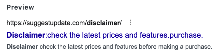Disclaimer